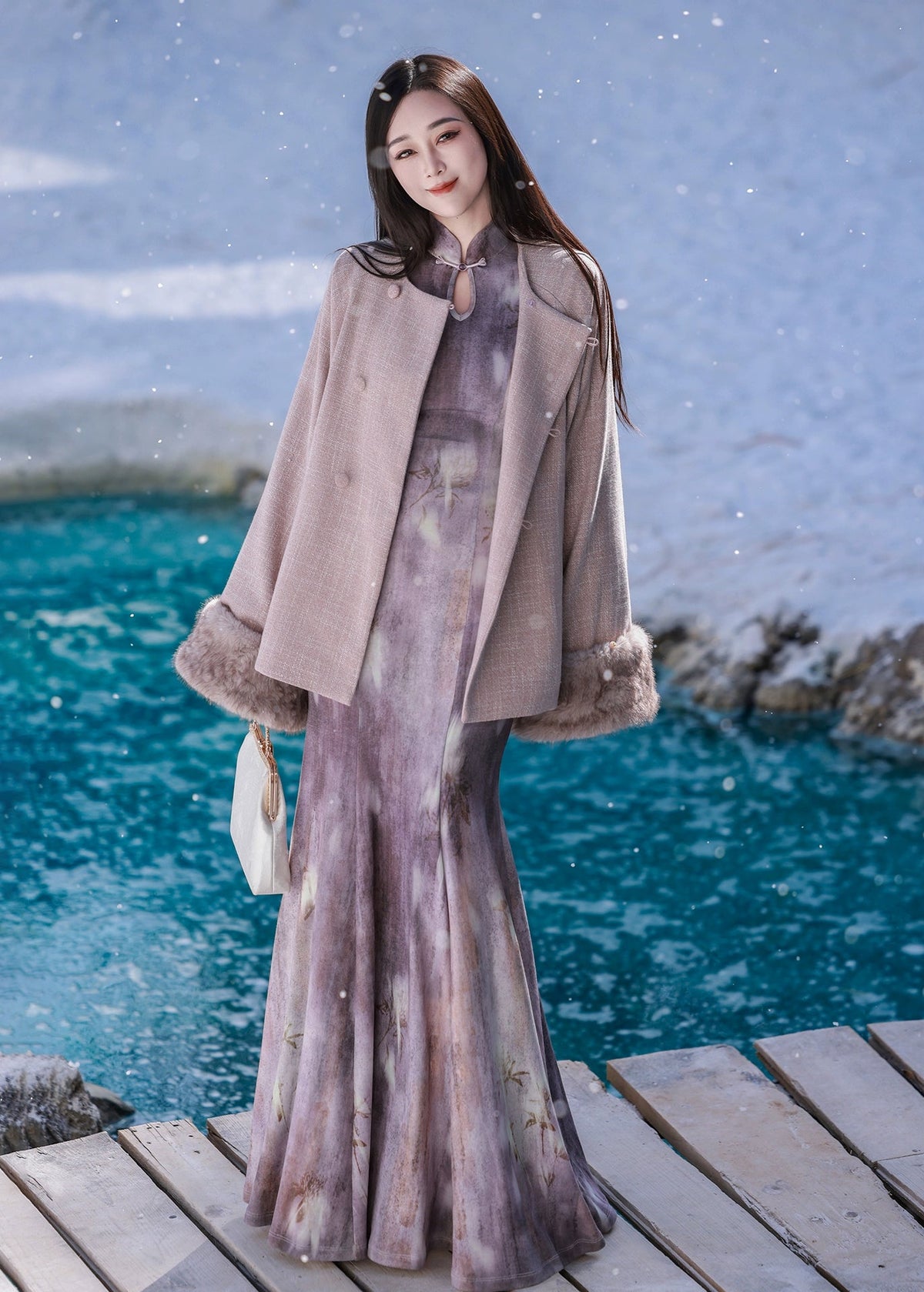 Violet Mist | Modern 2-Piece Qipao Dress (生紫烟)