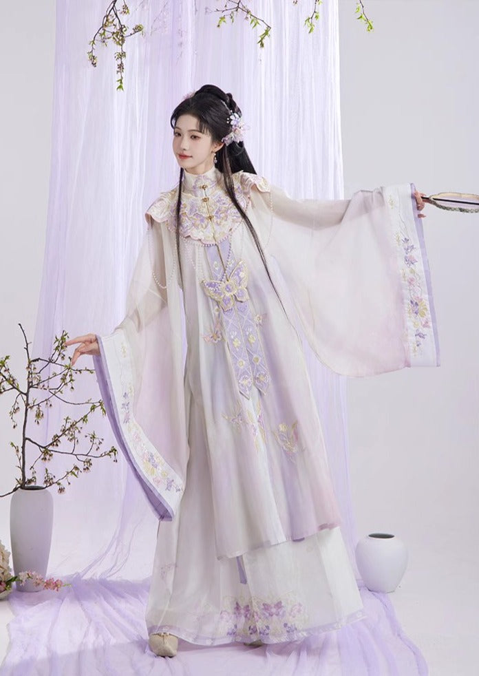 Purple Butterfly | 3-Pieces Embroidered Hanfu (栩栩)