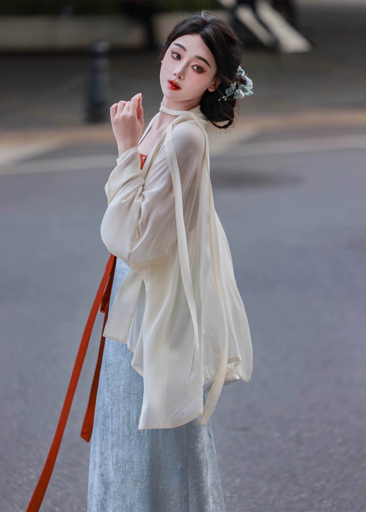 Espera de niebla | Hanfu de 3 piezas (等烟雨）