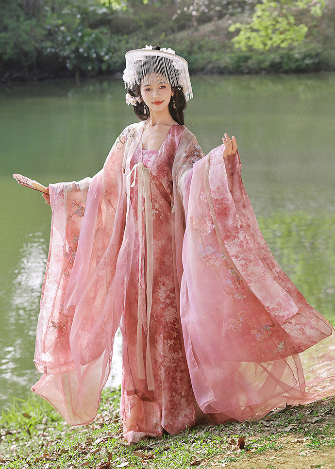 Moonlit Sakura | 4-Piece Embroidered Hanfu (揽月裁樱)