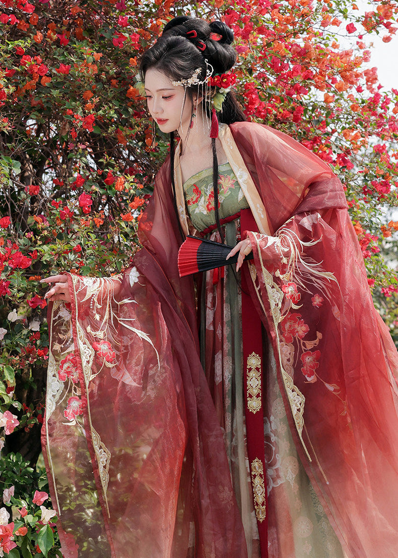 Camellia | 3-Piece Embroidered Hanfu (簪红)