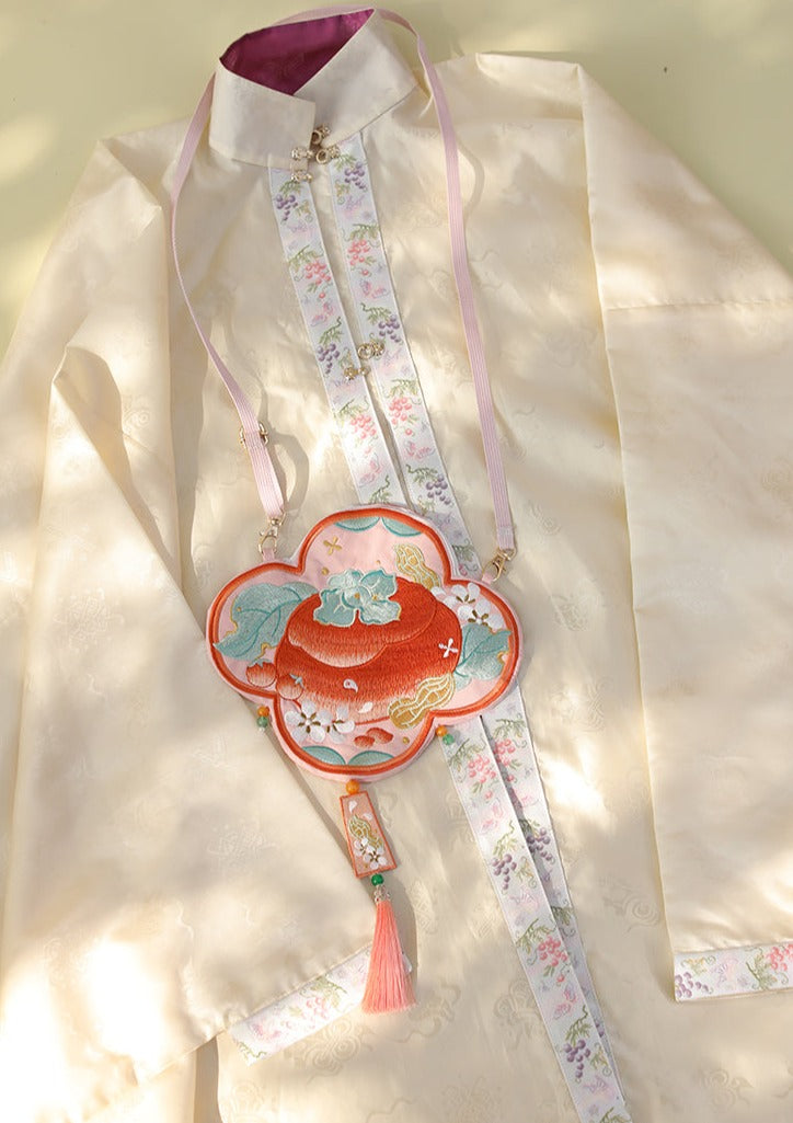 Persimmon | Red Embroidered Purse