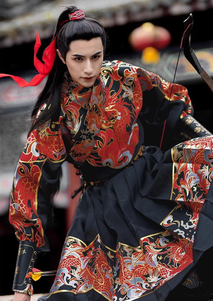 Water Dragon | Uni-Sex 3-Pieces Embroidered Flying Fish Hanfu (水龙吟)