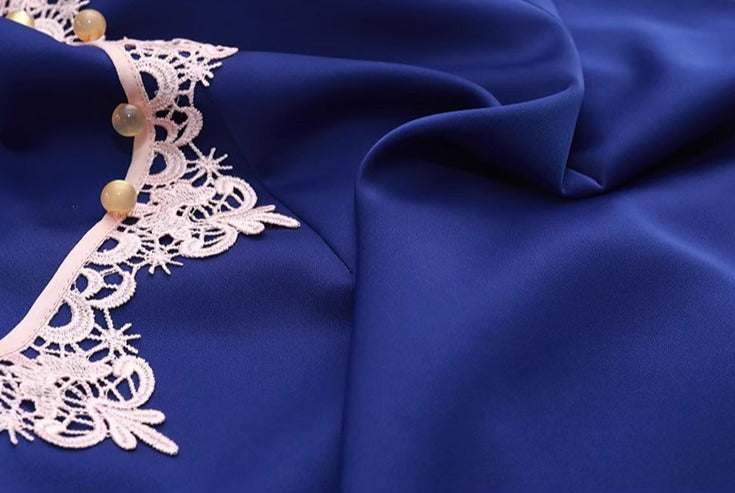 Sapphire | Satin Qipao Dress (宝蓝)