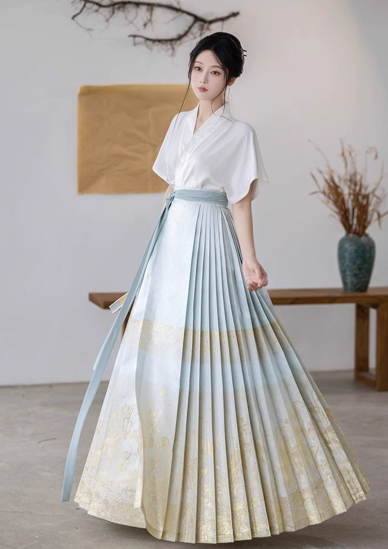 Lotus Melody | Modern 2-Pieces Ma Mian Skirt Set (莲笙)