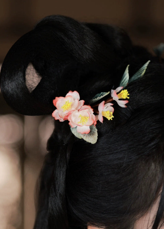 Apricot Blossom | 2-Piece Flower Hair Pieces (绛纱)