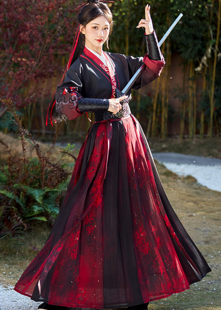 Red Dust | Unisex 5-Piece Hanfu Set (红尘赋)