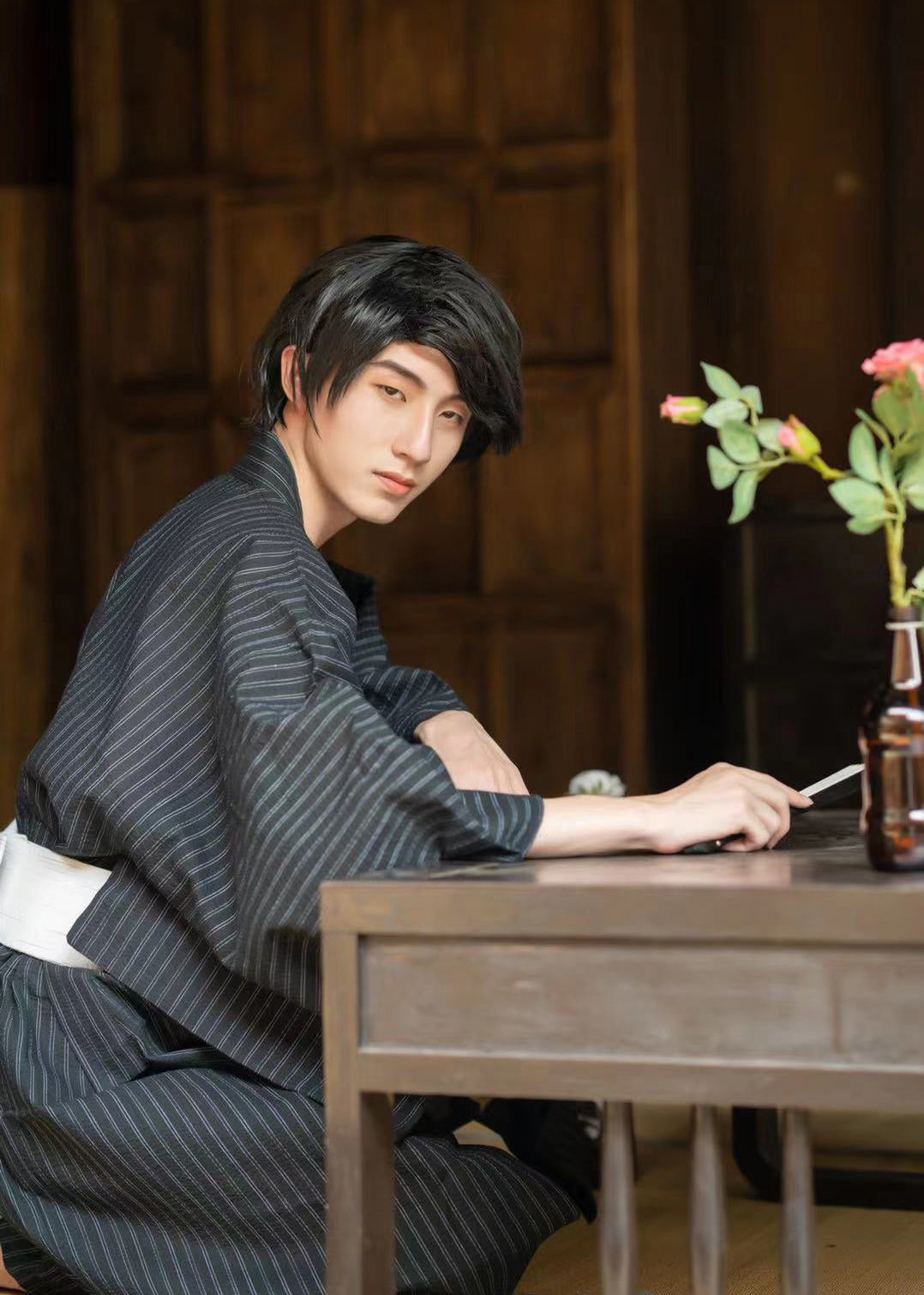 Shadow Warrior | 2-Piece Unisex Linen Kimono (影武者)