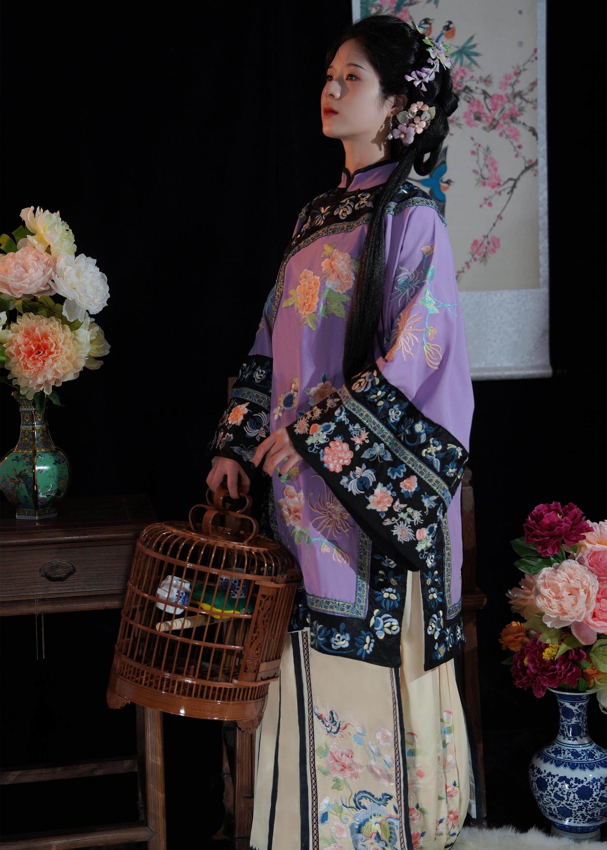 Luna Hazy | Vestido Hanfu Qing de dos piezas (胧月)