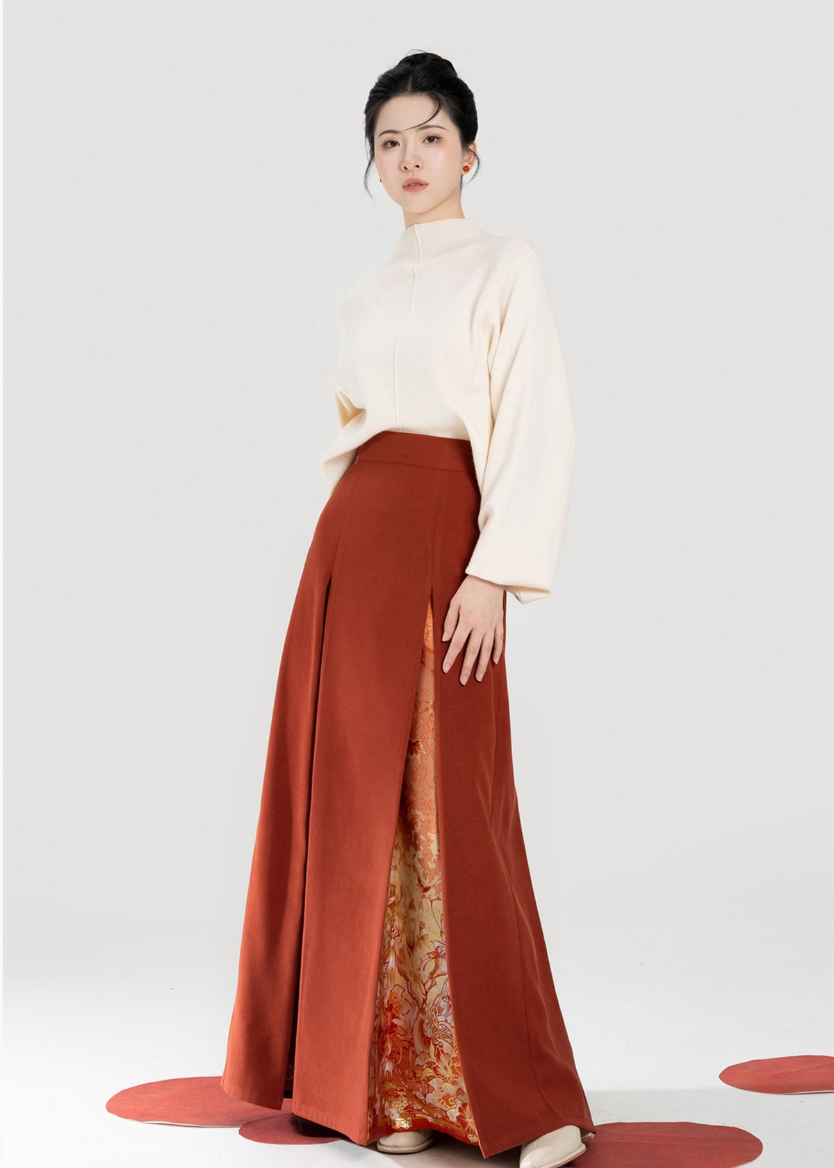 Maple Orange | Modern 2-Piece San Jian Skirt Set (枫橘)