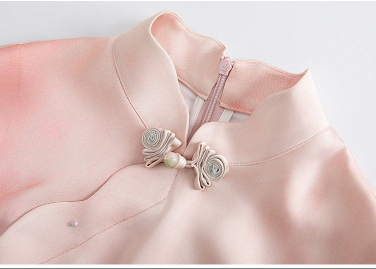Inkshade | Blush Gradient Modern Qipao (墨影)