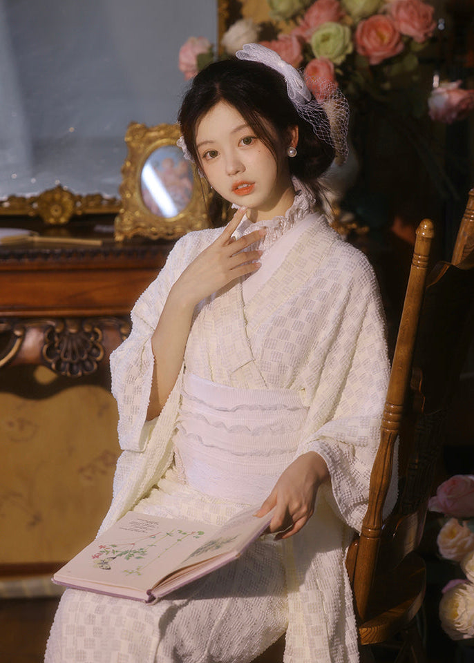 Yuki | 3-Piece Lace Asian Kimono (雪子)