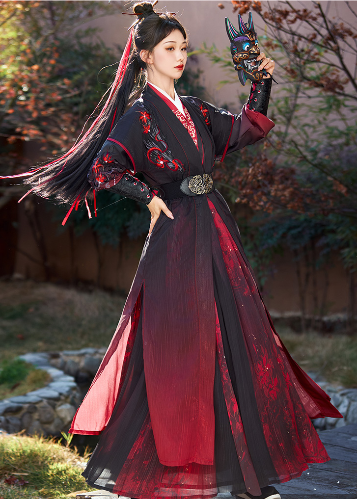 Red Dust | Unisex 5-Piece Hanfu Set (红尘赋)