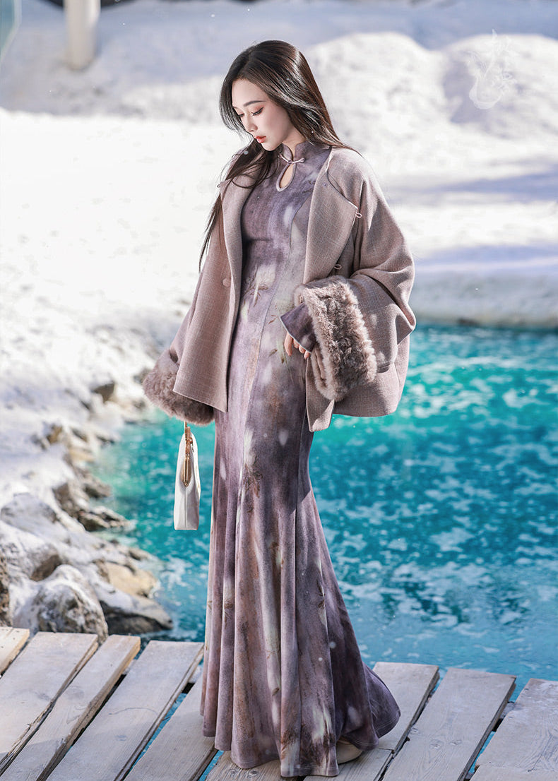 Violet Mist | Modern 2-Piece Qipao Dress (生紫烟)