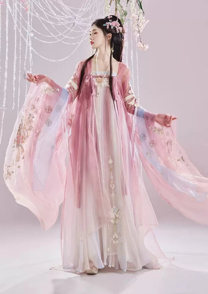 Peach Blossom | 3-Pieces Embroidered Hanfu (云鬓花颜)