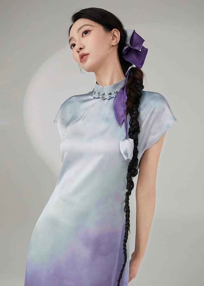 Mountain Shadow | Purple Gradient Modern Qipao (岫影)