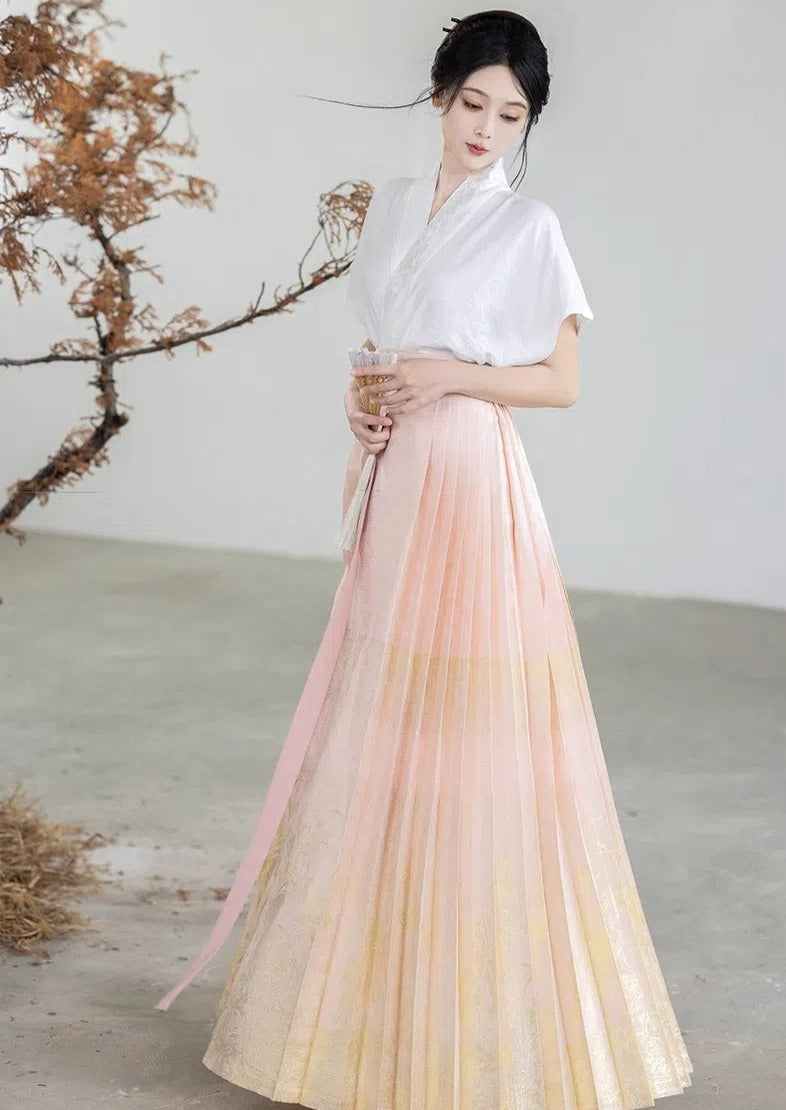 Lotus Melody | Modern 2-Pieces Ma Mian Skirt Set (莲笙)