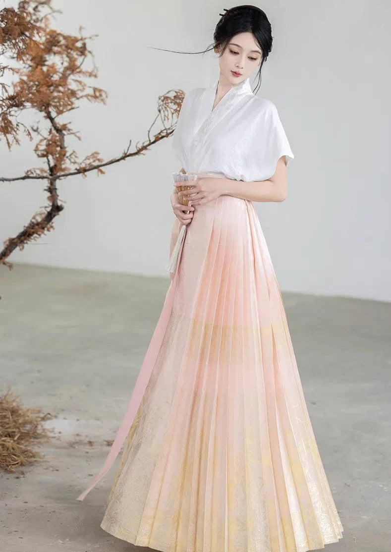 Lotus Melody | Modern 2-Pieces Ma Mian Skirt Set (莲笙)