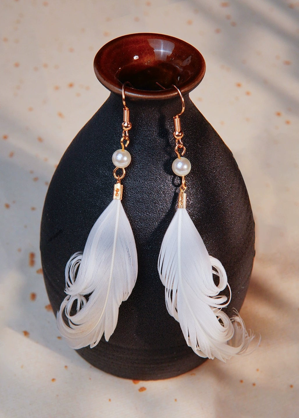 Pluma | Horquilla con plumas florales de 3 colores (翎羽)