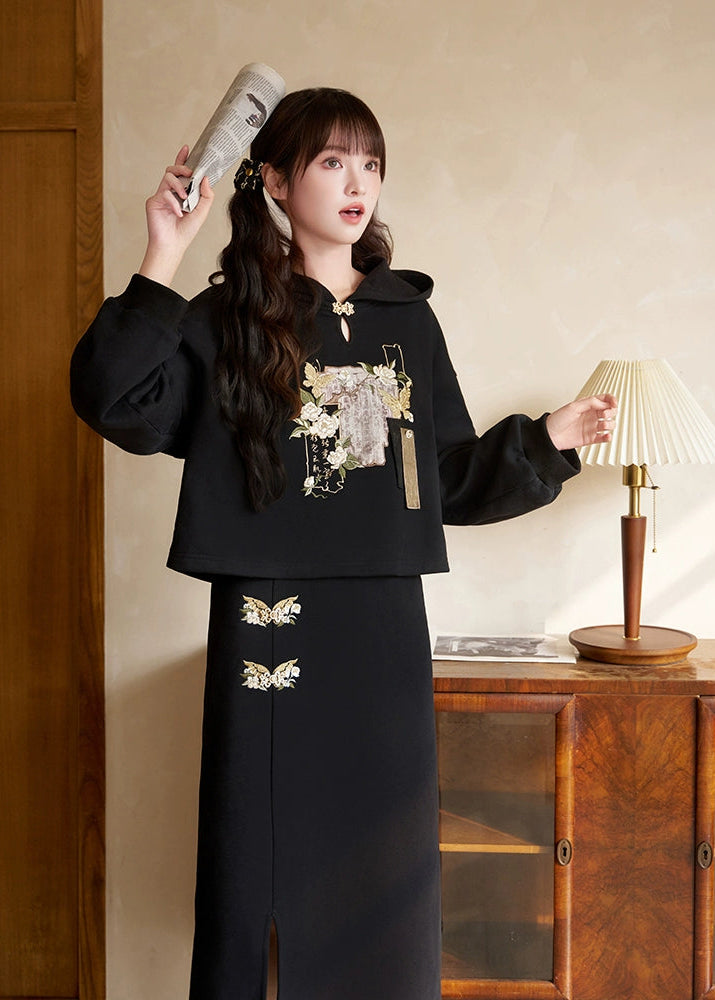 Jasmine Scroll | 2-Piece 2026 New Year Modern Hoodie (茉莉书卷)