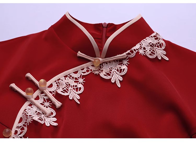 Ruby | Stain Qipao Dress (朱砂)