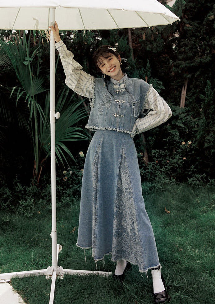 Western Girl | 3-Pieces Modern Denim Set (锦蓝)