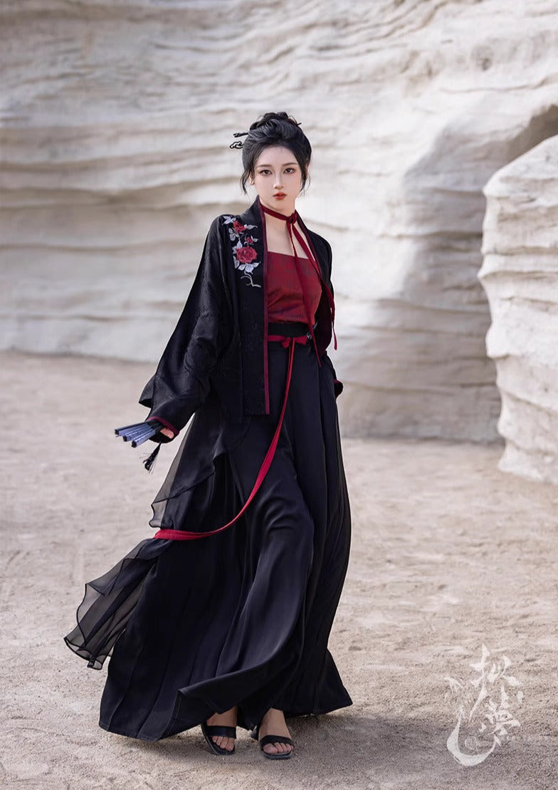 Velvet Rose | Modern 4-Pieces Pants Set (朱砂痣)