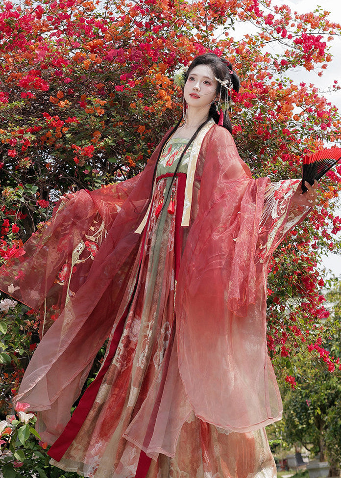 Camellia | 3-Piece Embroidered Hanfu (簪红)
