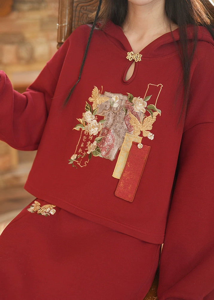 Jasmine Scroll | 2-Piece 2026 New Year Modern Hoodie (茉莉书卷)