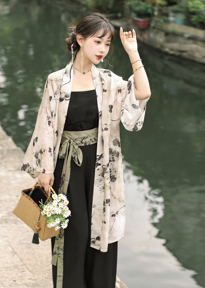 Gathering Fragrance | 4-Pieces Modern Black Pants Set (拾芳)