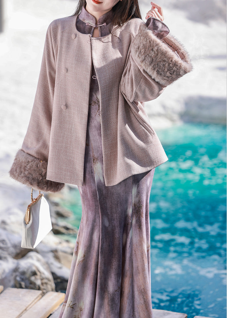 Violet Mist | Modern 2-Piece Qipao Dress (生紫烟)