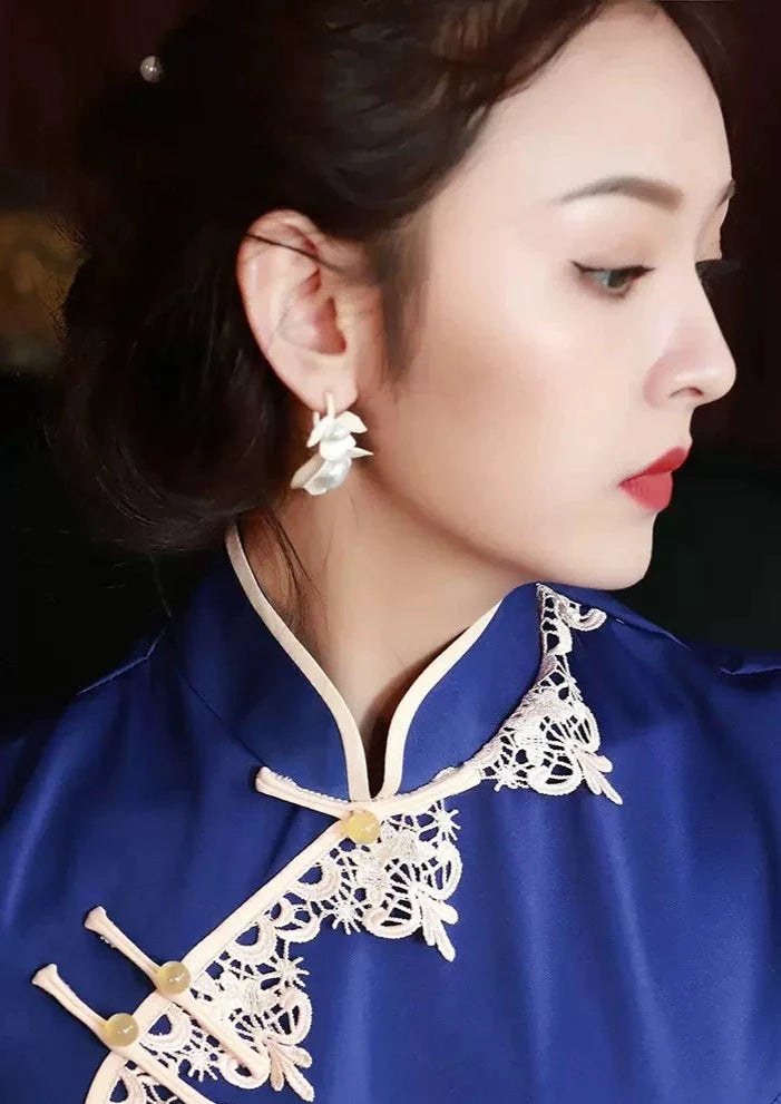 Sapphire | Satin Qipao Dress (宝蓝)