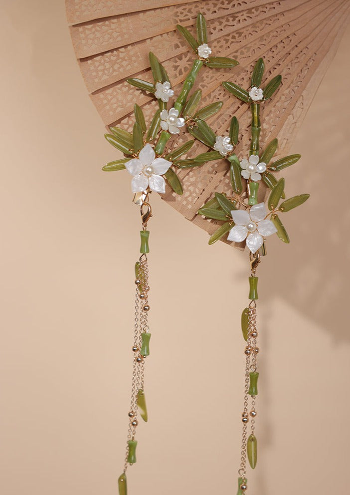 Bamboo Rain | 2 Pcs Hairclips (竹雨潇湘)