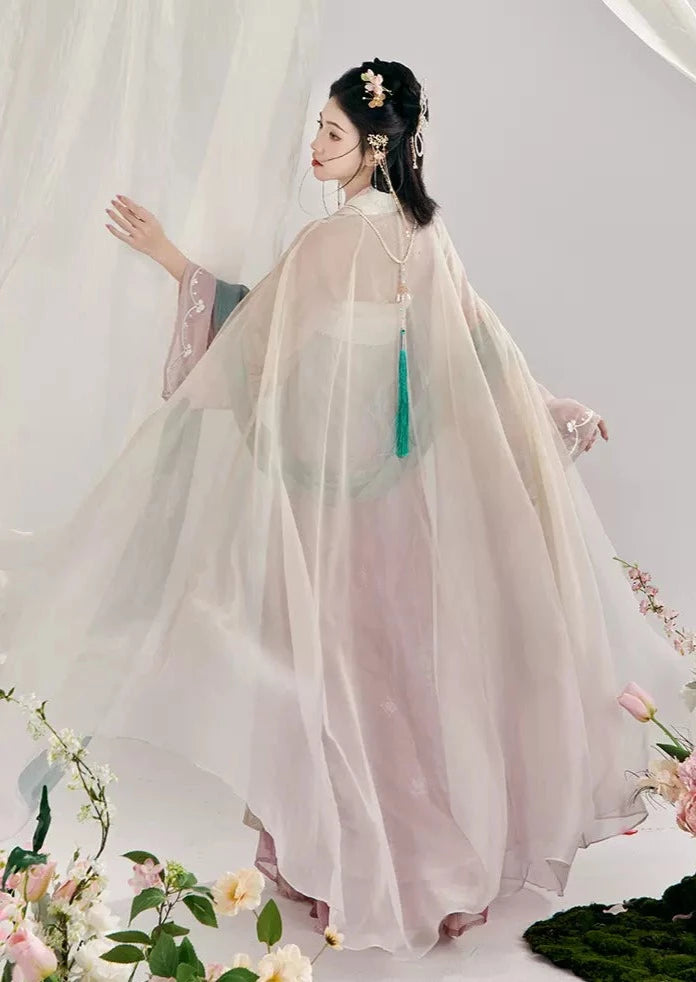 Sweet Peach | 4-Pieces Embroidered Hanfu (桃许春色)
