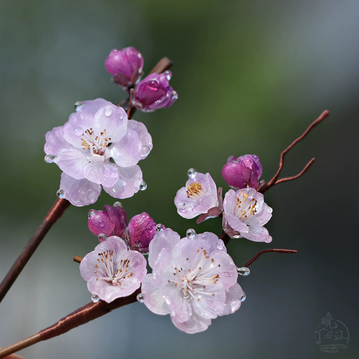 Frosted Plum | 1 Pcs Pink Hairpin (照水朱砂)