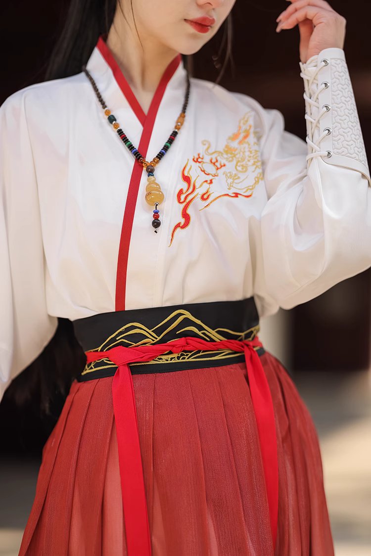 Flame Bird | Unisex 5-Pieces Hanfu Set (惊鸿)