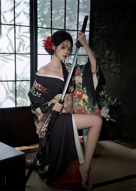 Midnight Sakura | 6-Piece Asian Kimono (夜樱)