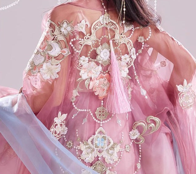 Peach Blossom | 3-Pieces Embroidered Hanfu (云鬓花颜)