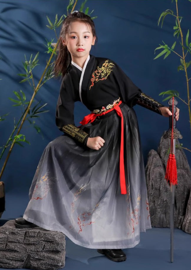 Flame Bird | Kid 3-Pieces Hanfu Set (惊鸿)