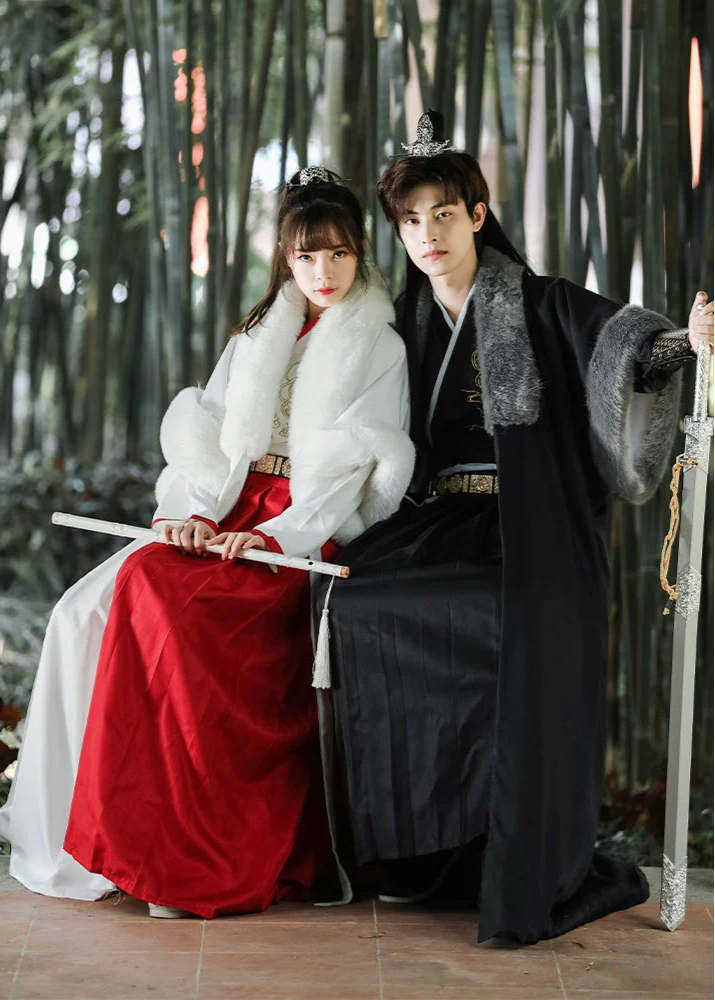 Black & White Knight | 4-Piece Unisex Couple Hanfu (黑白夜煞)