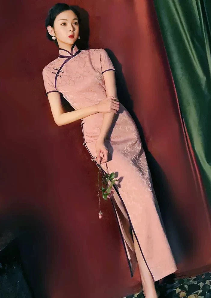 Blue Radiance | Satin Qipao Dress (花漾)