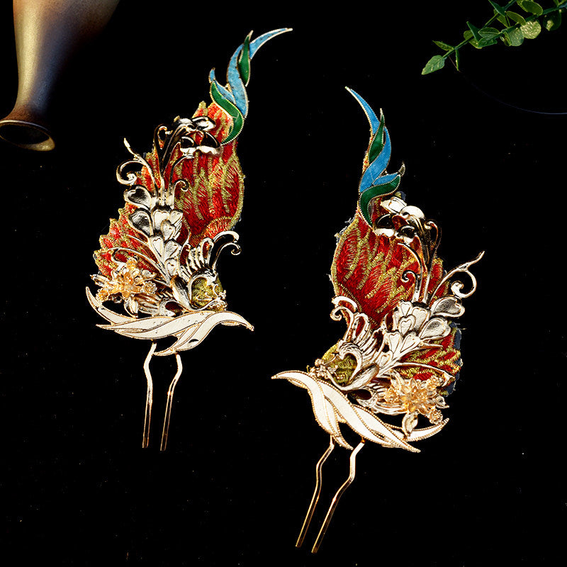 Azure Phoenix | Feathered Crown & Hair Accessories Set (青鸾神女)