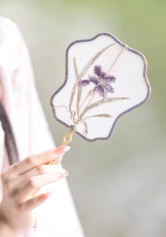 Valley Lily | 4-Colors Embroidered Fan