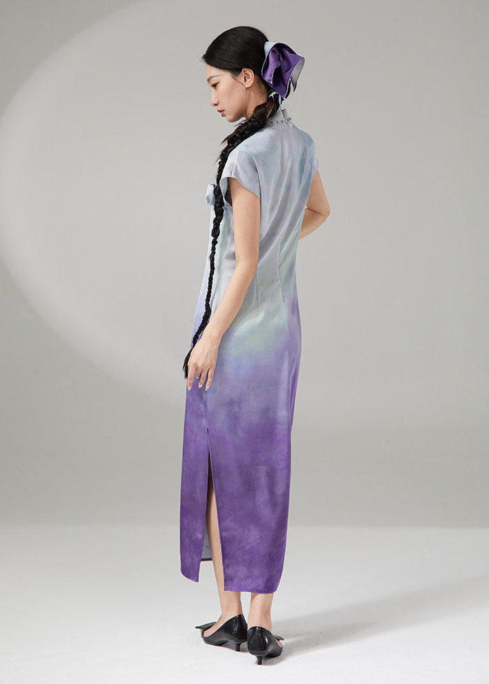 Mountain Shadow | Purple Gradient Modern Qipao (岫影)