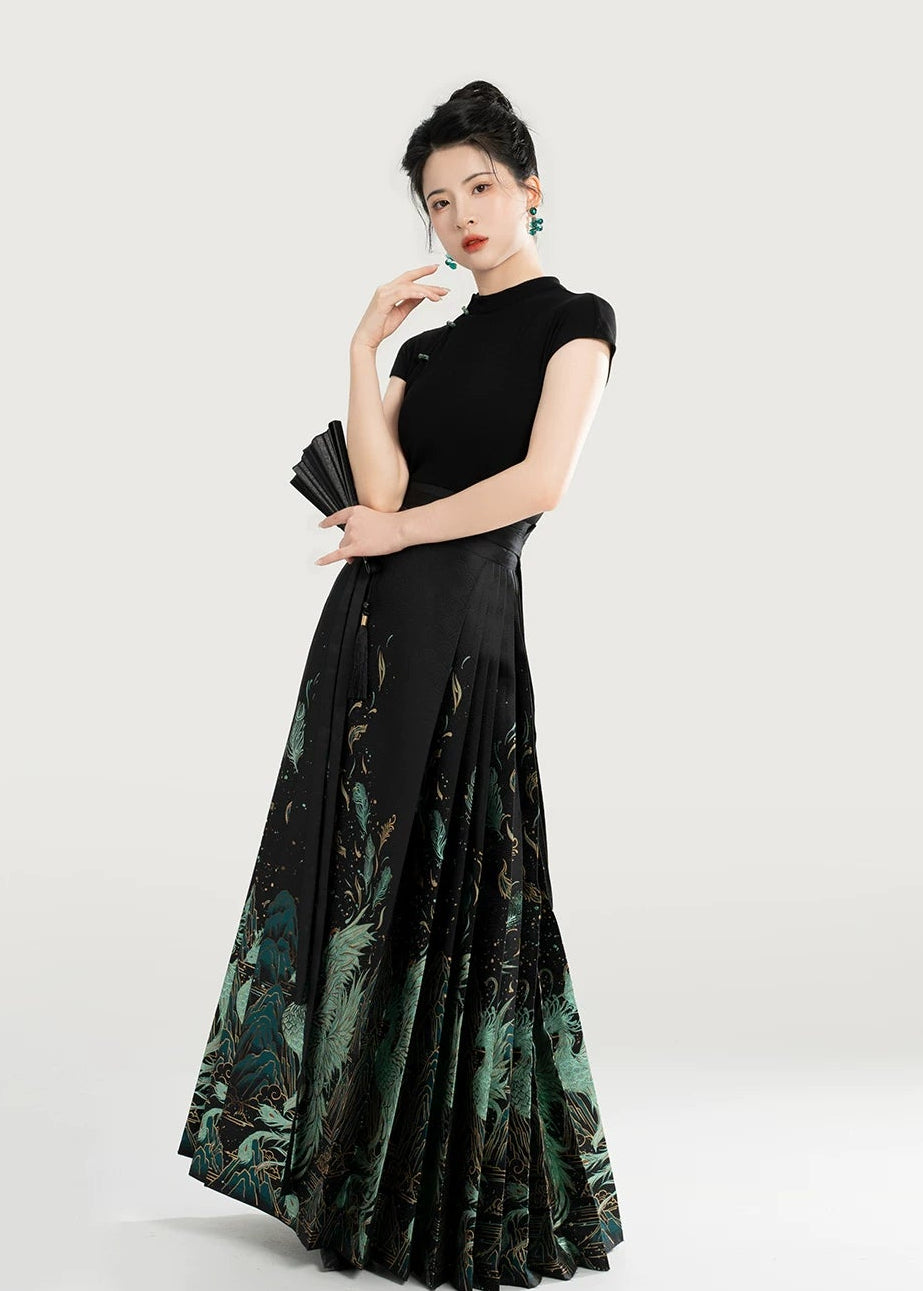 Phoenix | Modern Ma Mian Skirt Set (青羽)