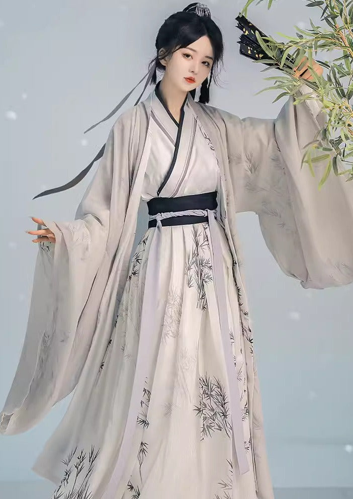 Bamboo Rain  | Unisex 4-Pieces Hanfu Set (汐雨莺)