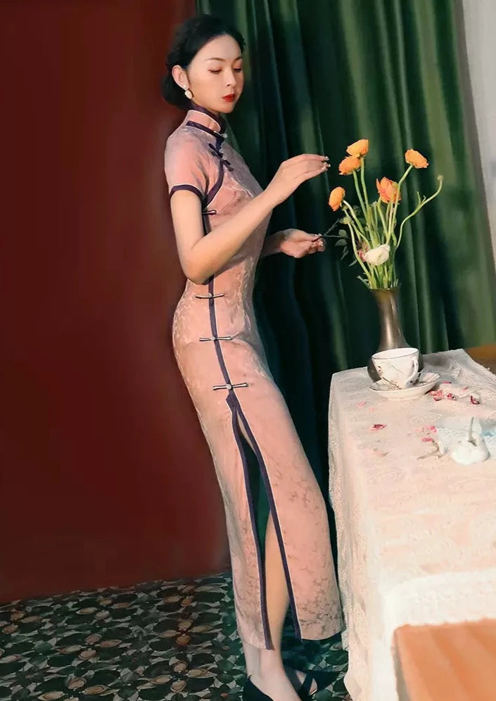 Pink Radiance | Satin Qipao Dress (花漾)