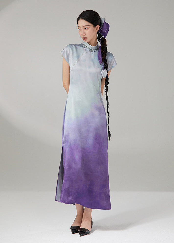 Mountain Shadow | Purple Gradient Modern Qipao (岫影)