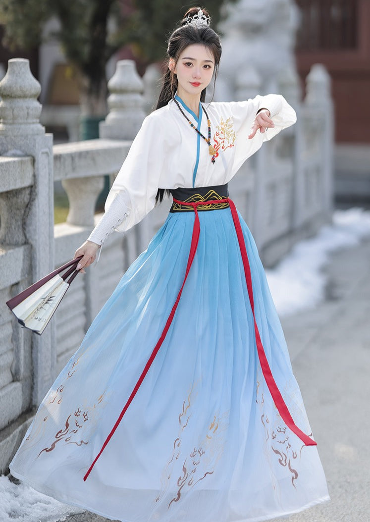 Flame Bird | Unisex 5-Pieces Hanfu Set (惊鸿)