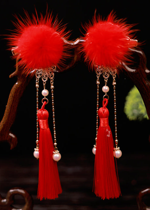 Lunar Snowball | 6 Mink Fur Pom Hair Pieces (雪月)